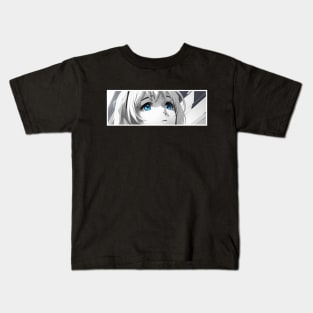 Anime Sad Blue Eyes Kids T-Shirt